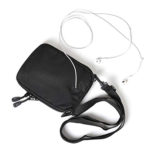QLTYTUI Petit Sac à Bandoulière, Mini Sacoche pour Téléphone, Passeport, Petit Sac à Bandoulière pour Homme, Femme, Noir – vue 4