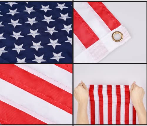 12''X18'' American Boat Flag With 4 Flag Pole Kits - Double Sided Embroidered Stars, Usa Marine Flag For Pontoon Boat Accessories, 2 Brass Grommets (12X18 Inch) #TOP2
