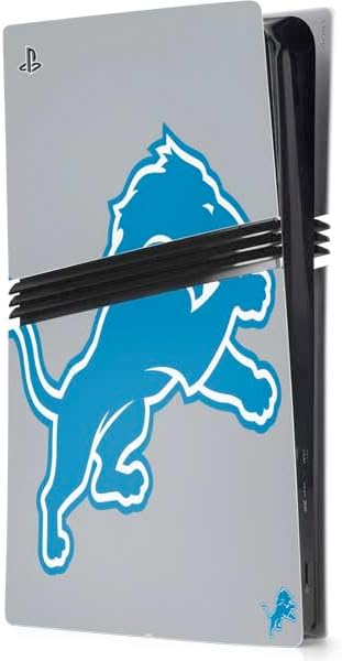 Skinit Decal Gaming Skin Compatible with PS5 Pro Console - Officially Licensed NFL Detroit Lions Black & White Design