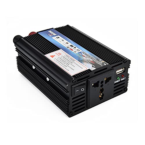 Inversor,Inversor Onda Pura Inversor de Coche 500W 12V 220V 50Hz Auto inversor 12 220 Convertidor de Enchufe del Cargador Inversor con Ventilador de enfriamiento(12v to 220v)