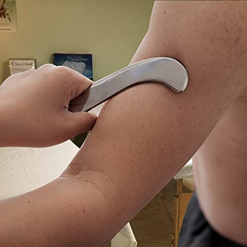 Guasha Massage Tool-Stainless Steel Physical Therapy Scraping Tool-Muscle Scraper For Soft Tissue Scraping,Used For Back, Legs, Arms,Neck,Shoulder #TOP3