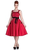Hell Bunny Rockabilly Pinup Martie 50s Polka Dot Red Swing Dress (Small)