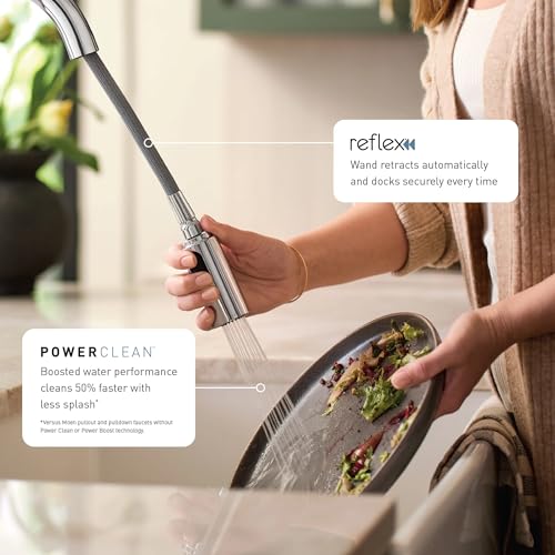 Moen Arbor Chrome One-Handle Kitchen Faucet with Pull Down Sprayer Featuring Power Boost and Reflex, 7594C by Moen - Image 2