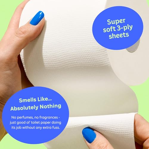 Image of Who Gives A Crap 100% Bamboo Toilet Paper, 48 Rolls, 3 Ply, 370 Sheets, Long, Strong & Soft Toilet Tissue, Sustainable, Biodegradable, Renewable, Tree Free Bathroom Tissue Bulk Toilet Paper