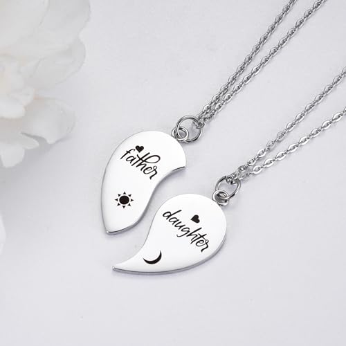 Yonhon Father Daughter Necklace for 2, Father Daughter Matching Bracelet Set for 22