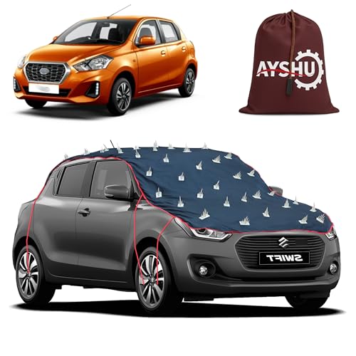 Image of AYSHU Water-Resistant Spike Car Cover for Datsun GO - Protects from Dogs, Monkeys, Dust, Sunlight & UV - Full Roof Universal Fit