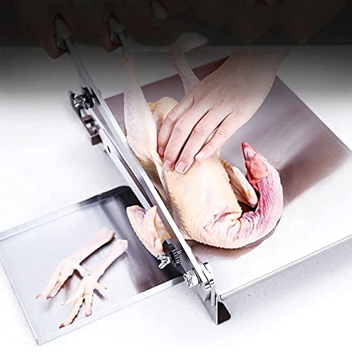 WERYU Manueller Fleischschneider Edelstahl Rippen Knochenschneidemaschine Huhn Ente Fisch Lammfleischzerhacker Manuelles Schneiden, einstellbare Dicke – Bild 3