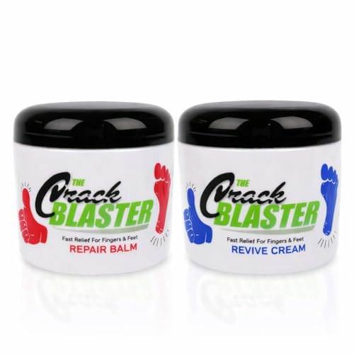 Crack Blaster Repair - Cracked Skin, Heel, Finger Healing Balm and Crack Blaster Revive Dry Skin and Body Cream