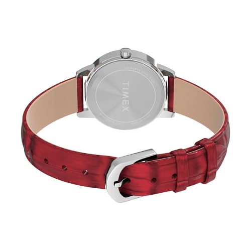 Timex Easy Reader® Red Leather Strap Watch by Timex - Image 5