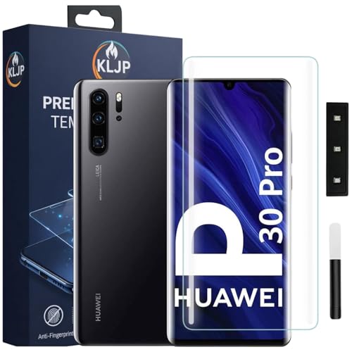 Image of Advanced HD+ UV Tempered Glass Screen Protector For Huawei P30 Pro (Pack of 1) Full Adhesive UV Curved Screen Protector Case Friendly HD Clarity with installation kit