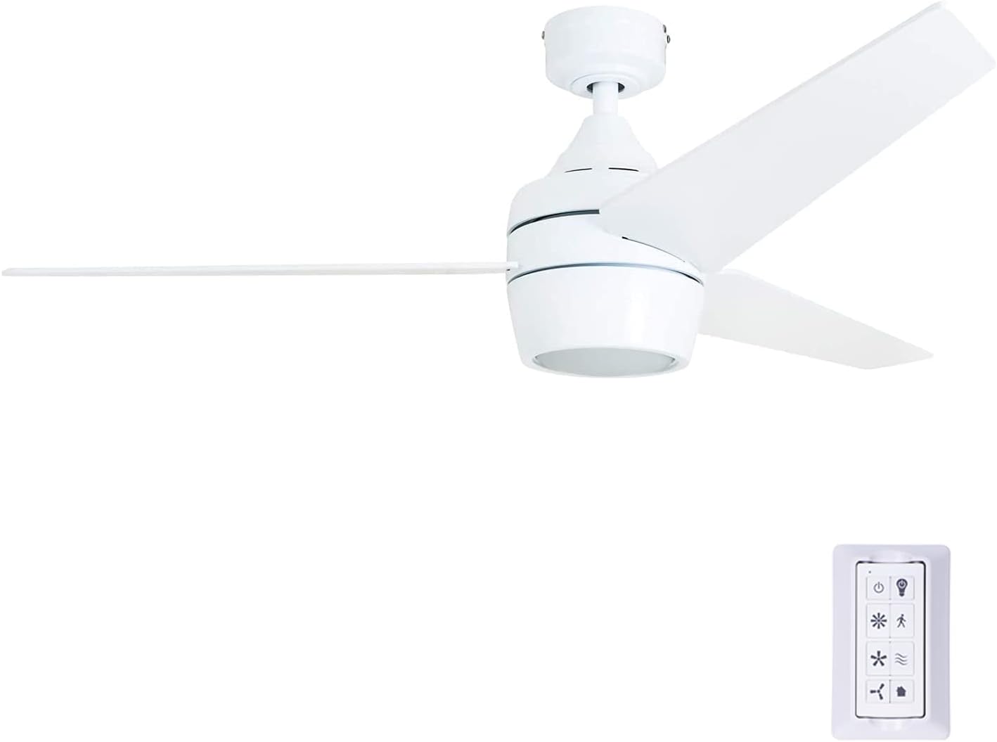 Honeywell 50605 Eamon Modern Ceiling Fan with Remote Control, 52", White