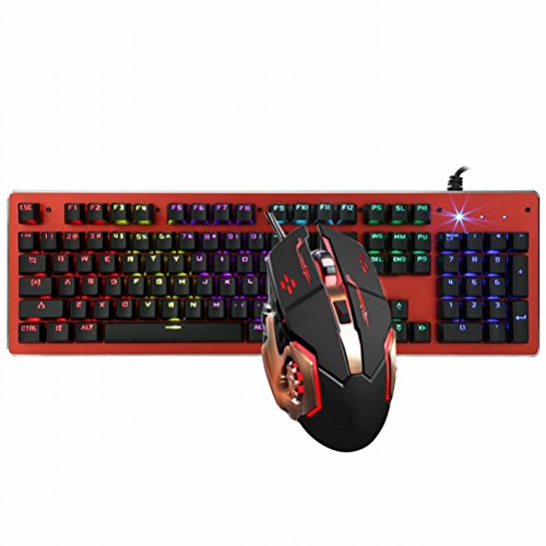 Keyboard Enchufe el Teclado Real mecánico Juego de ratón Internet cafés Eje Verde portátil USB Rojo 450