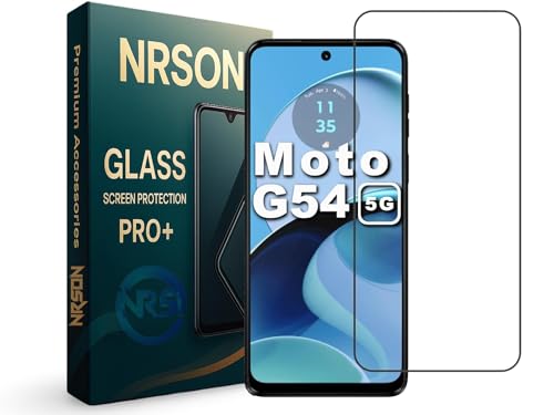 Image of NRSON Tempered Glass Screen Protector Compatible For MOTO G54 / Motorola G54 with Easy Self Installation Kit