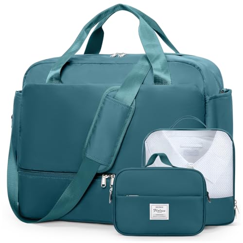 Travel Duffel Bag with Shoes Compartment, Carry-on Weekender Bags for Women