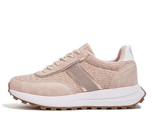 LUCKY-STEP-Women-Platform-Walking-Shoe-Fashion-Retro-Classic-Casual-Trainers-Braided-Rhinestone-Sneakers-Tennis-Running-Walking-Shoes