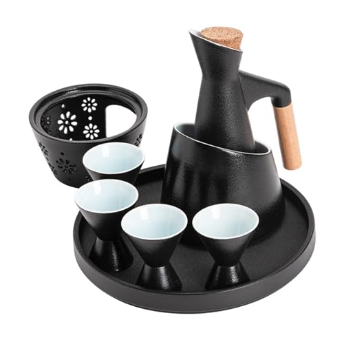 YWJLQH Japanese Sake Set with Carafe and Cups for Home Gatherings
