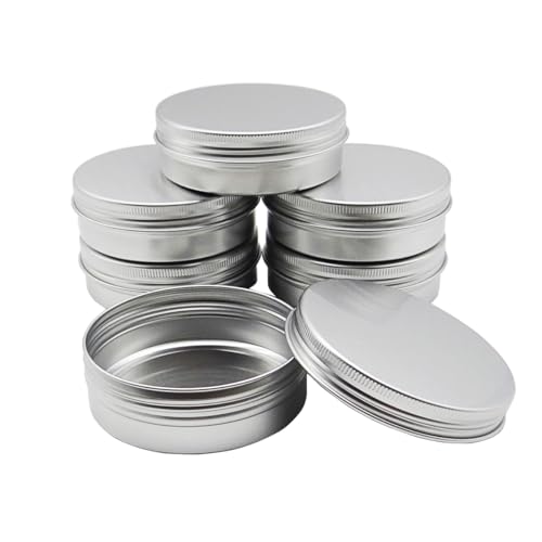 Wopanxye 6個パック100g/100ml 3oz シルバー アルミ缶の茶クリームのリップクリーム 蝋燭 唇光沢 軟膏 バーム オイル 化粧品の詰め替え式の容器の瓶 アルミ缶 アルミケース クリームケース 手作り 化粧品 家庭用、旅行用品、出張 小分