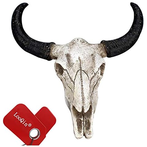 NEBAISEN Simulation 3D Animal Cow Skull Head Resin Wall Hanging Artwork Room Wall Decoration Nordic Style Props Wall Hanging Ornament Cover
