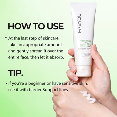 FABYOU Niacinamide Arbutin Glow Boosting Cream 2.71 fl oz - Korean Skin Care for Long-Lasting Hydration & Smooth, Even Skin Tone with 10% Niacinamide & Arbutin, Deep Moisture Cream for Face
