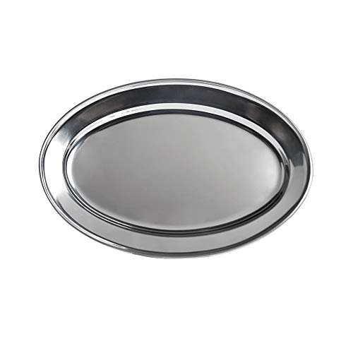 Stainless Steel Oval Platter, 16 x10-Inch Serving Platter by Tezzorio