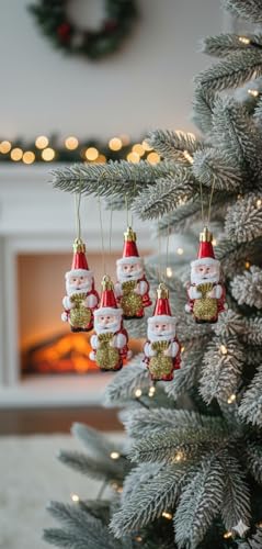 Image of 5Pc Santa Christmas Decoration Combo Pack | Items for Home & Office | Festive Hangings, Tree Ornaments | PoPo Toys