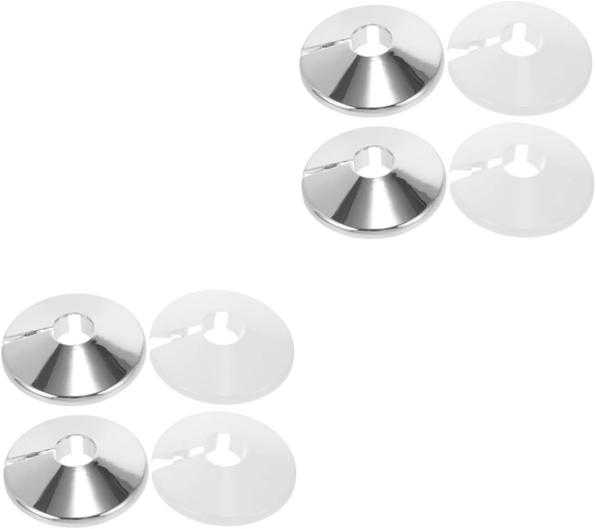 Milisten 8pcs Round Escutcheon Plate Decorative Shower Flange Cover Wall Pipe Cover Sturdy Easy Install Fit