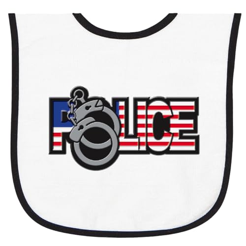 inktastic Police Logo Handcuffs Baby Terry Cloth Bib