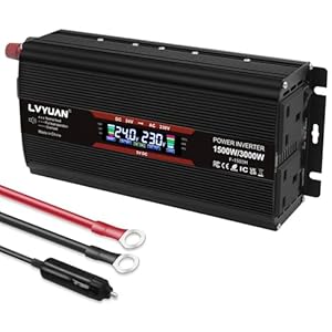 LVYUAN Power inverter 1500W / 3000W 24V to AC 230V LCD Dual USB voltage converter
