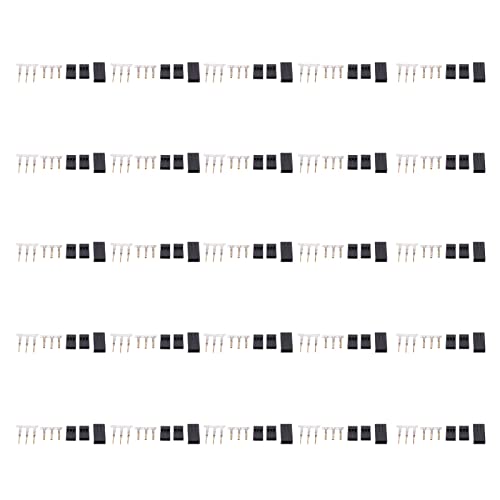50 Sets Servo Plug Male Female Connector Crimp Pin Kit Terminal Connector Set for JR, Performance ABS and Brass Material, Rated Current 2A, Simple Assembly