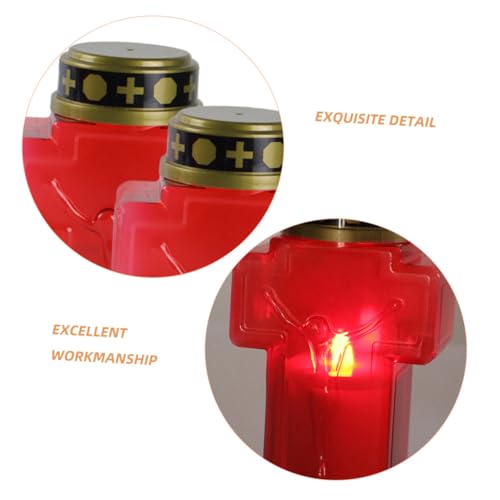 Velas LED en cruz para iluminar el altar y recordar en el cementerio con seguridad 3