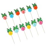 HOLIDYOYO 50 Stück Kokosnuss-Schirmfruchtpflücker wegwerfgeschirr einweggeschirr Fruchtstab Wiederverwendbare Cocktailstäbchen Party Cocktail-Frucht-Aperitif-Picks Obstspieße aus Holz Papier