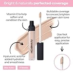MCoBeauty - Brighten & Perfect Cream Concealer - 2 Light Fair - Hydrating Corrector Medium Coverage Blemish & Under Eye Concealer - With Vitamin E, Hyaluronic Acid & Aloe Vera - Image 3