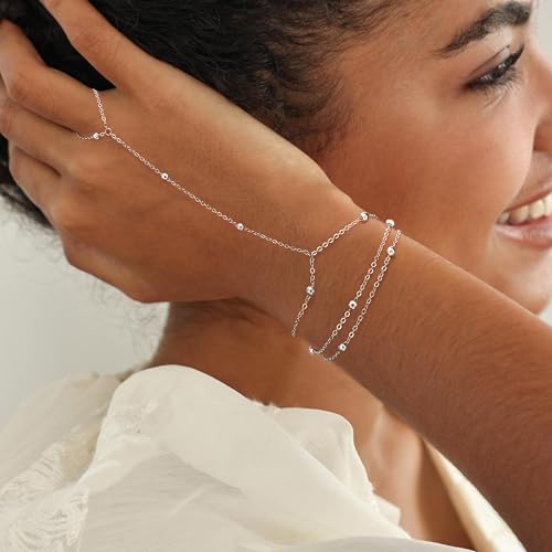 Image of Moodear Bracelet Set for Men, Sterling Silver Gold Plated Chain Bracelet Set