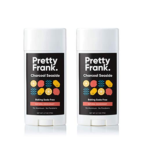 Pretty Frank Natural Deodorant Stick – Baking Soda-Free, Natural Deodorant For Women, Men & Teens, Aluminum-Free, Made With Organic, Safe, And Effective Ingredients (Charcoal Seaside, 2Pk) #TOP2