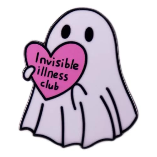 Invisible Illness Club Ghost Enamel Pin Metal badge Support for Chronic Illness Cute and Meaningful Brooch for Backpacks, Jackets, Hats, and Bags Gift for Chronic Warriors and Allies