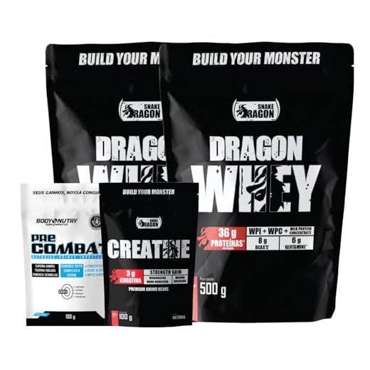 Kit 2x Whey Protein Concentrado Isolado Ganho Muscular 500g + 1x Creatina Monohidratada Suplemento em Po 100g + Pre Treino Pre-Workout Pre Combat 100g (2x 500g, Leite Fermentado)