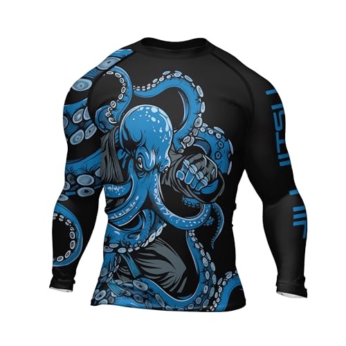 Octopus Loose Fit BJJ Rash Guard – Men’s Long Sleeve MMA Jiu Jitsu Training Shirt with Comfort Stretch2