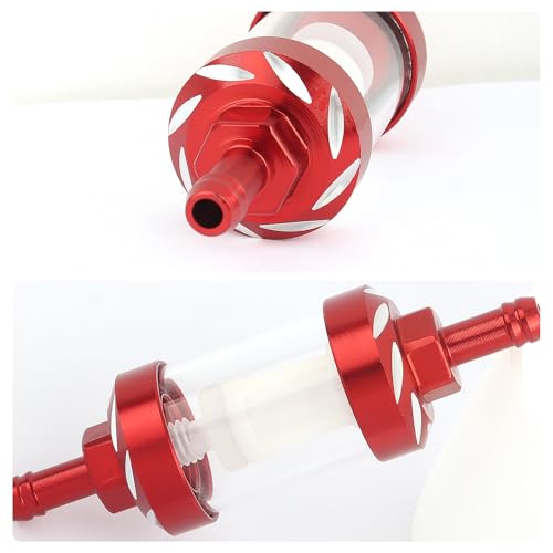 Motorcycle Fuel Filter of Motorcycle Parts,8mm Aluminum Automotive Replacement Fuel Filters,Universal Inline Fuel Filter for Car Accessories Fit Motorcycle Electric Motorcycle