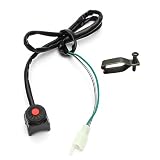 YTFRL Universal Motorbike Kill Switch, 7/8' 22mm Kill Stop Switch Horn Button with Mounting Backplate, Mini Handlebar Switches Start Stop Round Button for Motorcycle Scooter ATV (1 PCS)