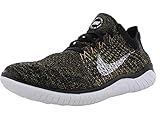  Nike Free RN Flyknit 2018, Zapatillas de Atletismo Hombre, Multicolor (Black/White/Club Gold/Red Orbit 005), 48.5 EU
