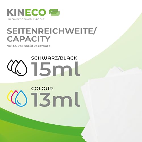 Kineco PG545 CL546 XL PG-545XL CL-546XL Multipack kompatibel mit Canon Druckerpatrone 545 546 XL für Pixma MX495 TR4550 TR4551 MG2550s MG2555s TS3150 TS3151 TS3350 MG3050 MG3051 (Schwarz + Farbe)