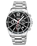 CIVO Cronógrafo Hombre Reloj de Cuarzo: Acero Inoxidable Esfera Grande Luminosa Fecha Impermeable 30M - Regalo Hombre Padre Hermano Elegante Diario