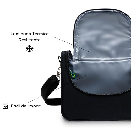 Bolsa Lancheira Térmica Impermeável, PGH, Modelo COMPACT MINI - Capacidade de 4 Litros (Preto)