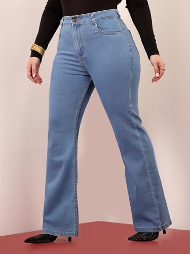 Image of Miss Chase A+ Women's Bootcut High Rise Regular Stretchable Denim Jeans