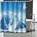 Produktbild Duschvorhang 180x210cm,Anti-Schimmel Wasserabweisend Waschbar Gewichteter aus Polyeste Leinen Duschvorhänge,3D Shower Curtains mit Haken,Textil Badvorhang für Dusche und Badewanne Blauer Himmelsberg