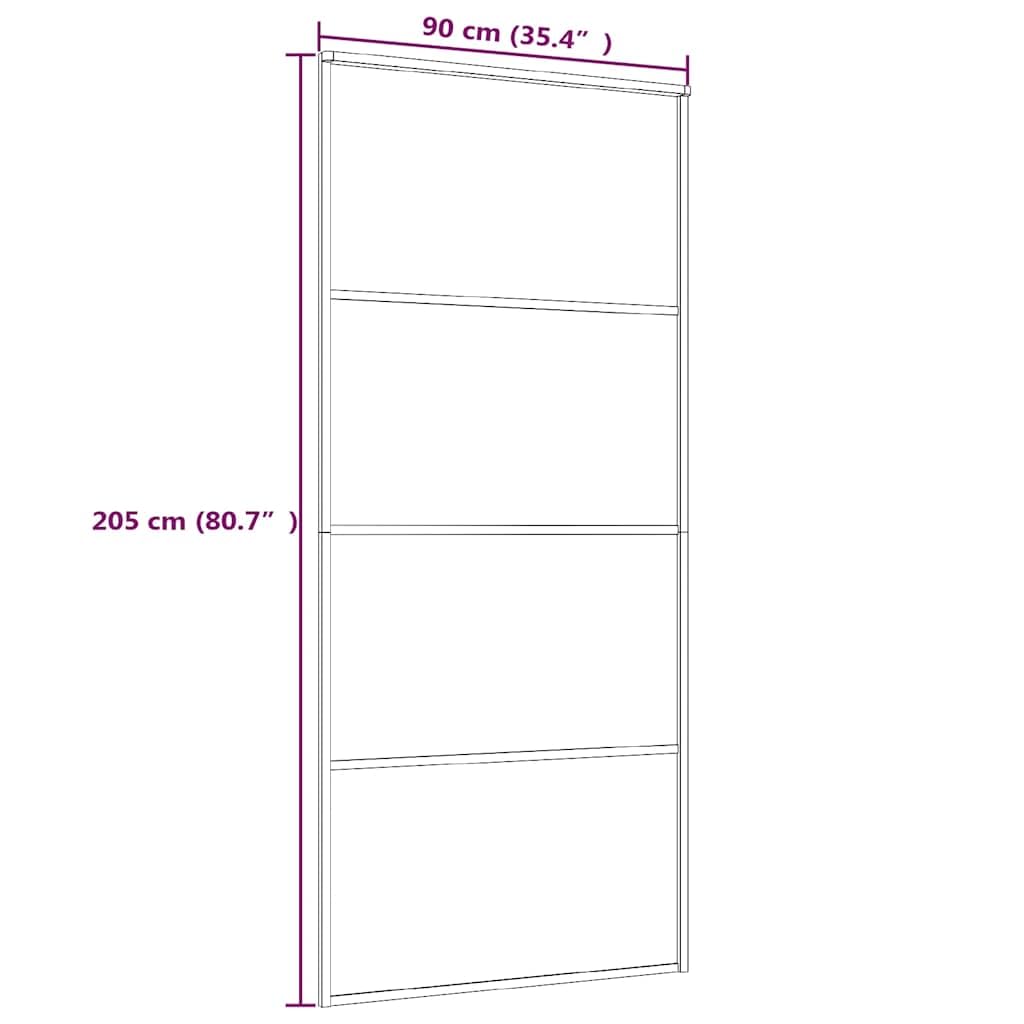 Białe drzwi przesuwne 90 x 205 cm, szkło ESG, aluminium