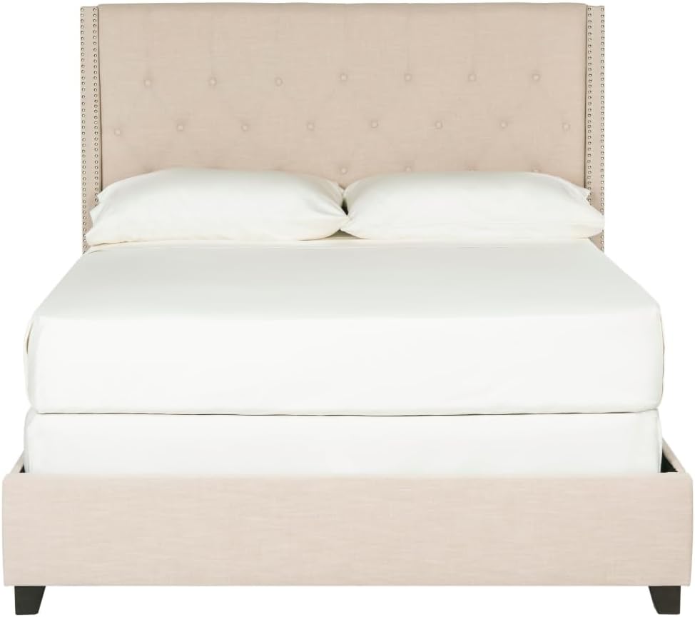 SAFAVIEH Home Collection Winslet Light Beige & Espresso Bed, Twin