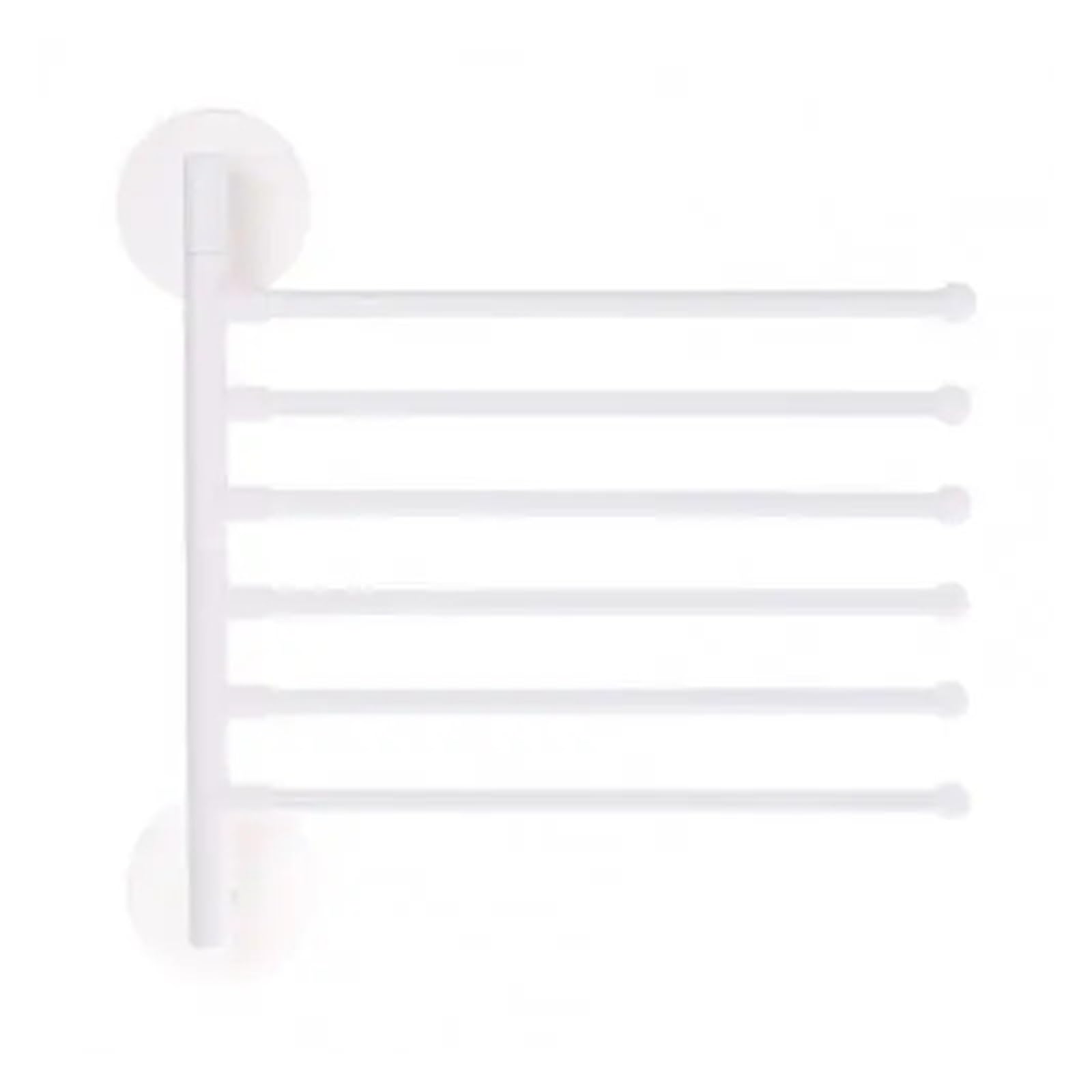 Wall Mount Punch Free Adhesive Bathroom Towel Holder Hanger Shelf Rack Organizer Easy Maintenance(White 5 Layer)