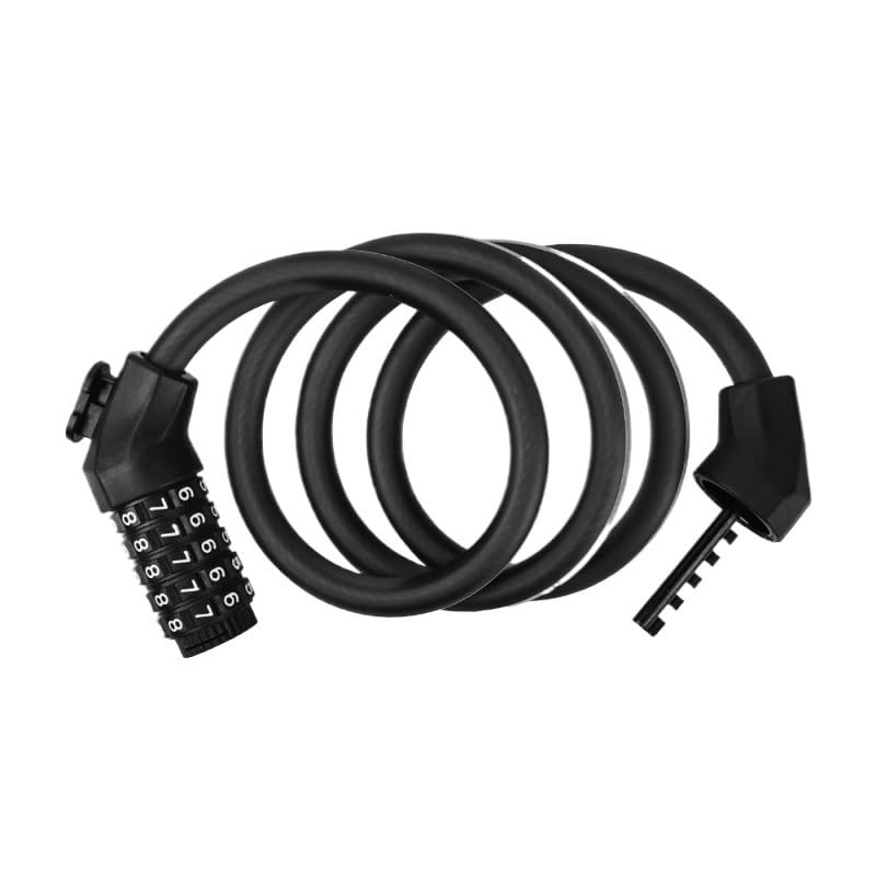 Candado Bici Candado for bicicleta, candado de Cable en espiral con soporte montaje, resistente a la intemperie, antirrobo, contraseña 5 palabras(Reflective Clause Lo)