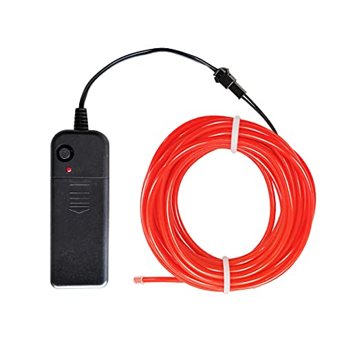 Image of dobestyou Red EL Wire -3m Glow-in-The-Dark Electroluminescent Wire with Controller, Waterproof Flexible Light Strip for Halloween Costumes, Cosplay, Rave Parties & DIY Nighttime Decorations
